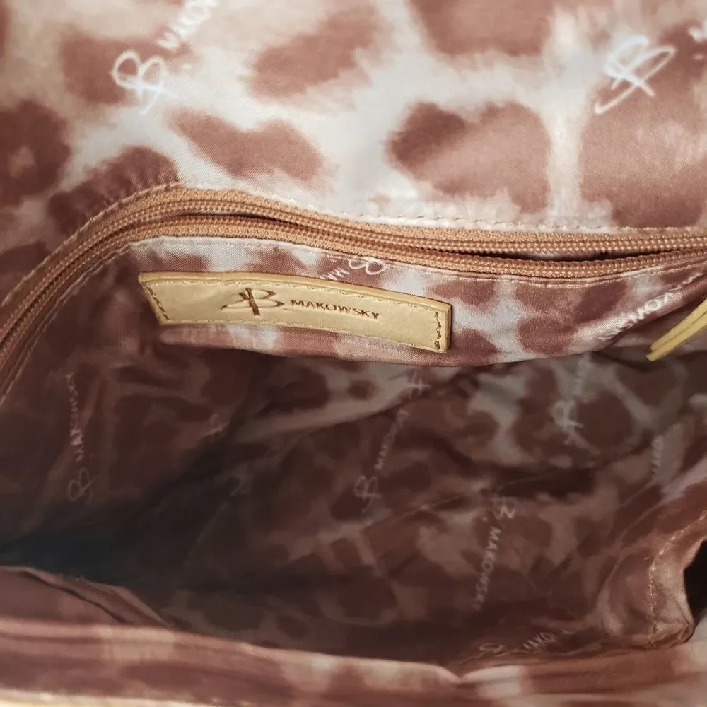 B. Makowsky tan/beige adjustable shoulder bag